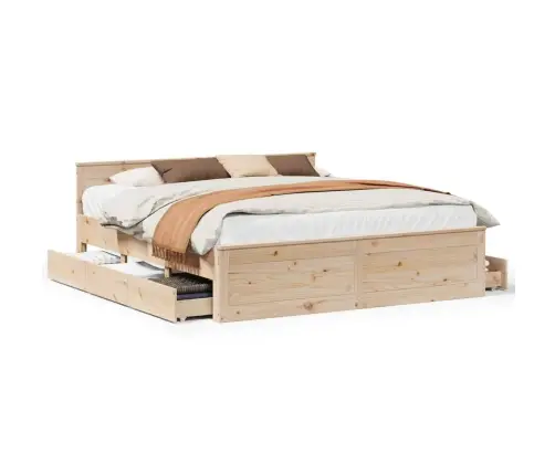 Gulta Bez Matrača, Ar Galvgali, 180X200 Cm, Priedes Koks Vidaxl