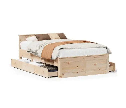 Gulta Bez Matrača, Ar Galvgali, 120X200 Cm, Priedes Koks Vidaxl Gulta Bez Matrača, Ar Galvgali, 120X200 Cm, Priedes Koks Vidaxl