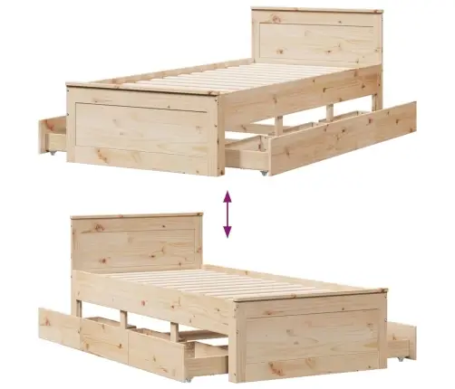 Peatsiga Voodiraam, Ilma Madratsita, 100 X 200 cm Männipuit