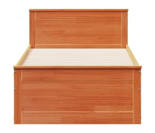 Gulta Bez Matrača, Ar Galvgali, 100X200 Cm, Priedes Koks Vidaxl