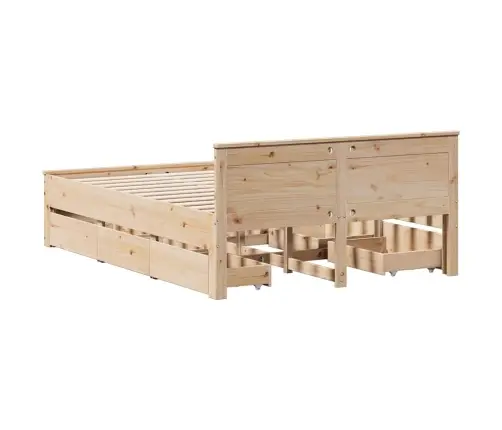 Gulta Bez Matrača, Ar Galvgali, 140X190 Cm, Priedes Koks Vidaxl