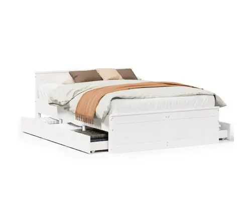 Lovos Rėmas Be Čiužinio Su Galvūgaliu, Baltas, 140X190cm Pušis