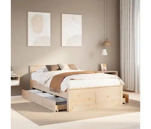 Lovos Rėmas Be Čiužinio Su Galvūgaliu, 135X190cm Pušis