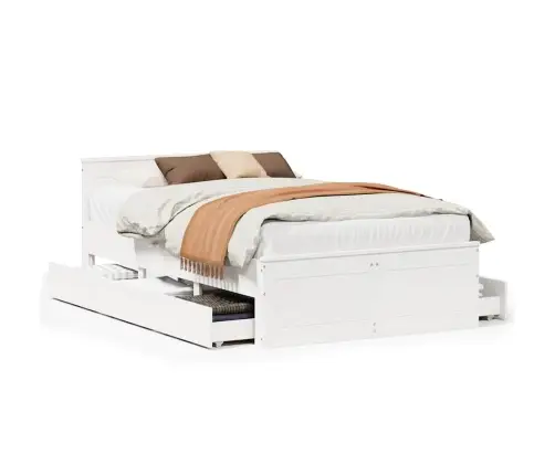 Lovos Rėmas Be Čiužinio Su Galvūgaliu, Baltas, 135X190cm Pušis