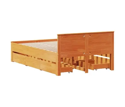 Lovos Rėmas Be Čiužinio Su Galvūgaliu, Rudas, 120X190cm Pušis