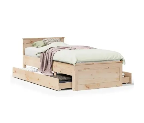 Peatsiga Voodiraam, Ilma Madratsita, 90 X 190 cm Männipuit