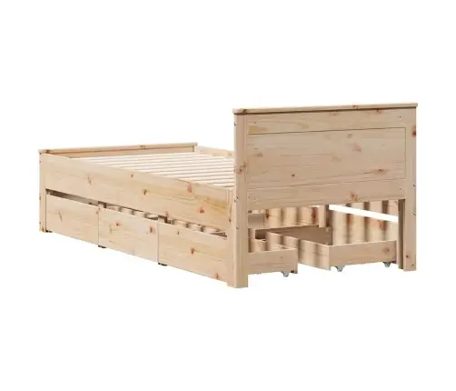 Gulta Bez Matrača, Ar Galvgali, 75X190 Cm, Priedes Koks Vidaxl