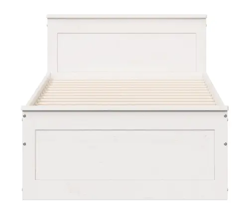 Gulta Bez Matrača, Ar Galvgali, Balta, 75X190 Cm, Priedes Koks Vidaxl