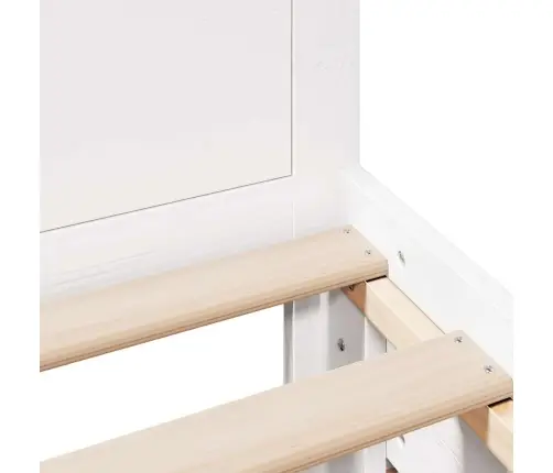 Gulta Bez Matrača, Ar Galvgali, Balta, 75X190 Cm, Priedes Koks Vidaxl