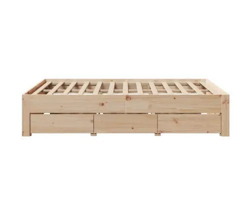 Gulta Bez Matrača, Ar Atvilktnēm, 150X200 Cm, Priedes Masīvkoks Vidaxl