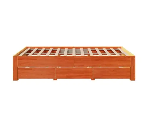 Gulta Bez Matrača, Ar Atvilktnēm, 150X200 Cm, Priedes Masīvkoks Vidaxl