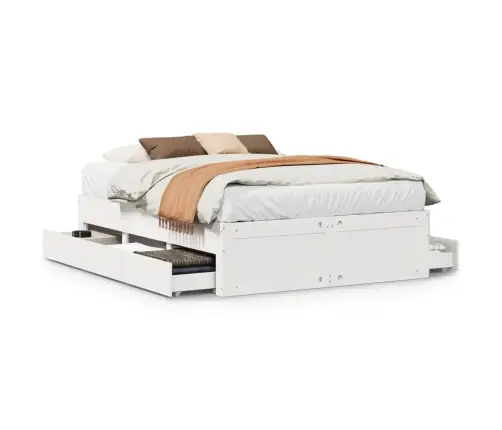 Gulta Bez Matrača, Ar Atvilktnēm, 140X200 Cm, Priedes Masīvkoks Vidaxl