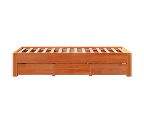 Lovos Rėmas Be Čiužinio Su Stalčiais, Ruda, 100X200cm Pušis