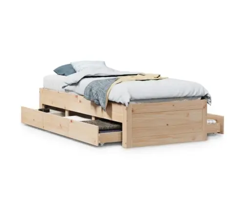 Voodiraam Ilma Madratsita Sahtlitega , 75 X 190 cm Männipuit