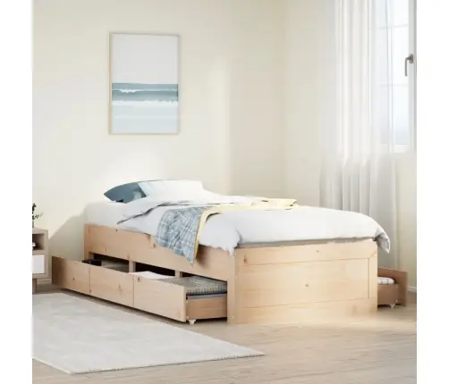 Voodiraam Ilma Madratsita Sahtlitega , 75 X 190 cm Männipuit