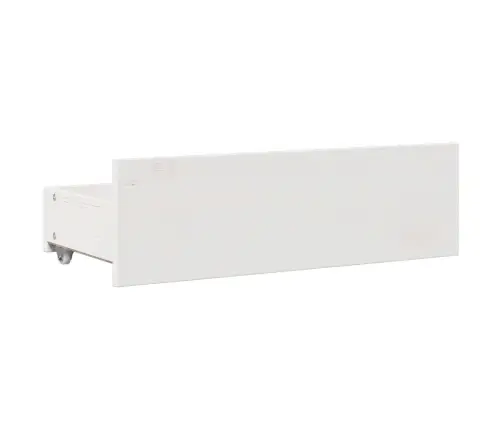 Voodi Ilma Madratsita Sahtlitega, Valge, 75 X 190 cm Männipuit