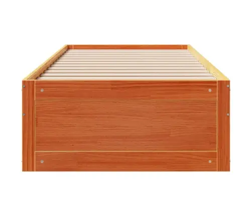 Voodi Ilma Madratsita Sahtlitega Vahapruun 75X190 cm Männipuit