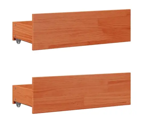 Voodi Ilma Madratsita Sahtlitega Vahapruun 75X190 cm Männipuit