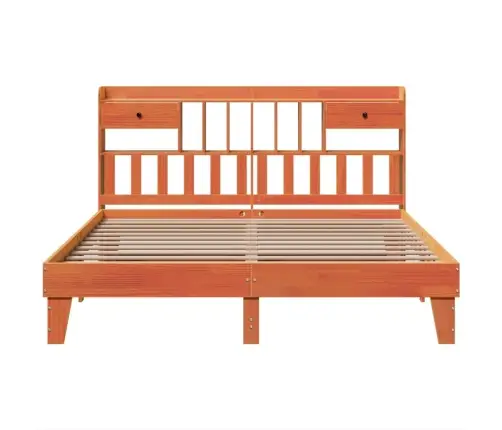 Gulta Bez Matrača, Vaska Brūnas, 200X200 Cm, Priedes Masīvkoks Vidaxl