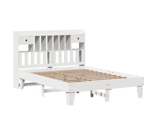 Gulta Bez Matrača, Balts, 140X190 Cm, Priedes Masīvkoks Vidaxl