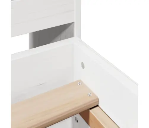 Gulta Bez Matrača, Balts, 140X190 Cm, Priedes Masīvkoks Vidaxl