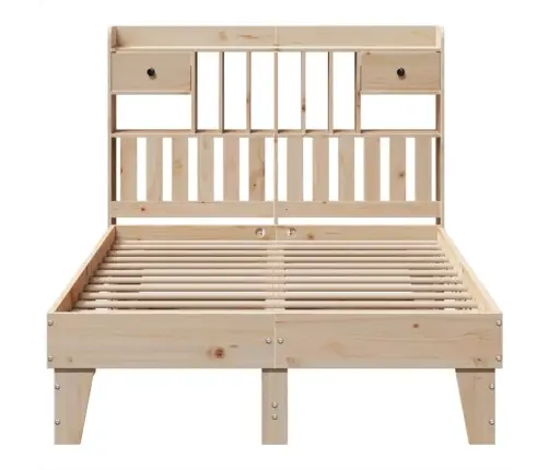 Gulta Bez Matrača, 135X190 Cm, Priedes Masīvkoks Vidaxl