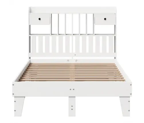 Lovos Rėmas Be Čiužinio, Baltas, 135X190cm Pušies Masyvas