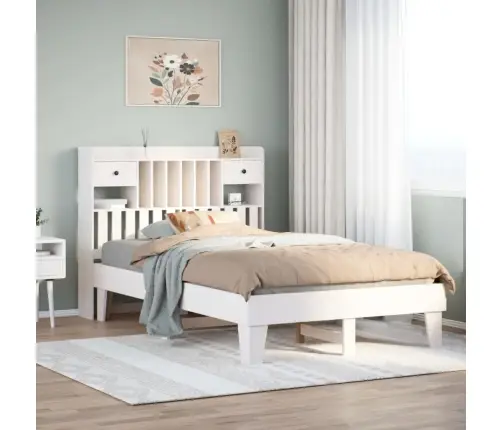 Lovos Rėmas Be Čiužinio, Baltas, 135X190cm Pušies Masyvas