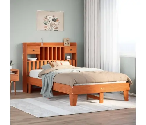 Lovos Rėmas Be Čiužinio, Vaško Rudas, 135X190cm Pušies Masyvas