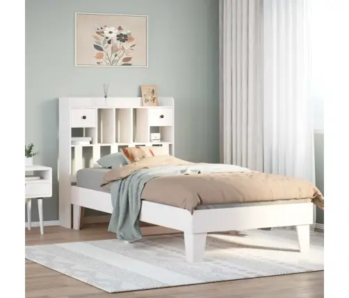 Voodiraam Ilma Madratsita, Valge, 90 X 190 cm Männipuit