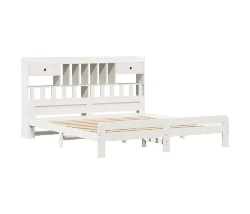 Gulta Ar Grāmatu Plauktu, Bez Matrača, 180X200 Cm, Priedes Koks Vidaxl