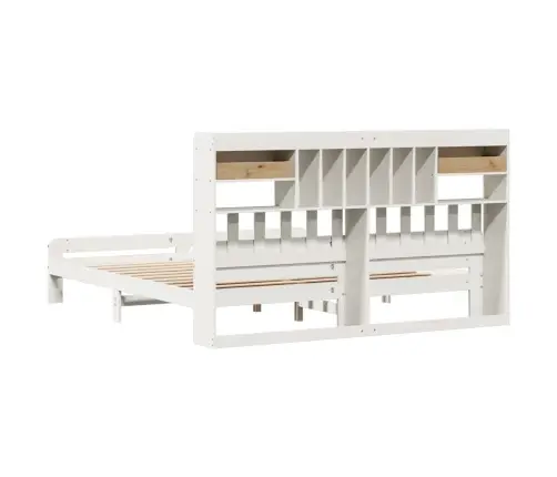 Gulta Ar Grāmatu Plauktu, Bez Matrača, 180X200 Cm, Priedes Koks Vidaxl