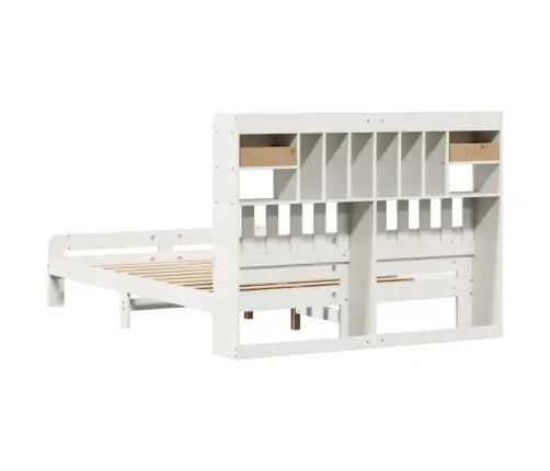 Gulta Ar Grāmatu Plauktu, Bez Matrača, 160X200 Cm, Priedes Koks Vidaxl