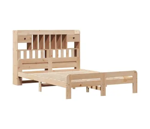 Lova Su Knygų Spinta Be Čiužinio, 150X200cm Pušies Masyvas