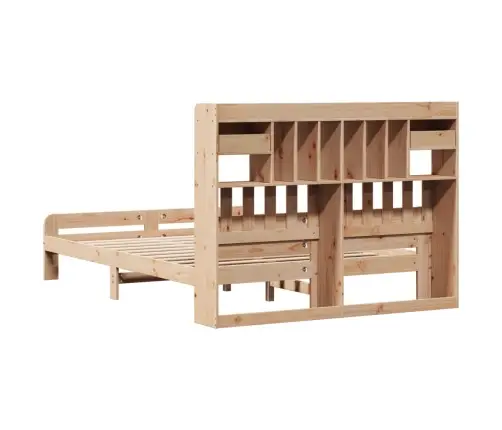 Lova Su Knygų Spinta Be Čiužinio, 150X200cm Pušies Masyvas