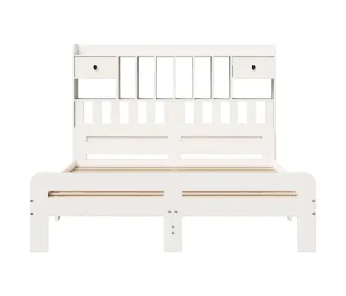 Lova Su Knygų Spinta Be Čiužinio, Balta, 150X200cm Pušis