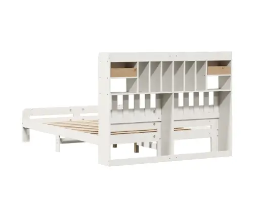 Lova Su Knygų Spinta Be Čiužinio, Balta, 150X200cm Pušis