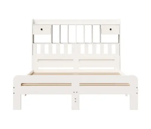 Lova Su Knygų Spinta Be Čiužinio, Balta, 140X190cm Pušis