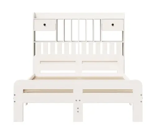 Gulta Ar Grāmatu Plauktu, Bez Matrača, 135X190 Cm, Priedes Koks Vidaxl