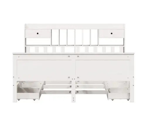 Lova Su Knygų Spinta Be Čiužinio, Balta, 180X200cm Pušis