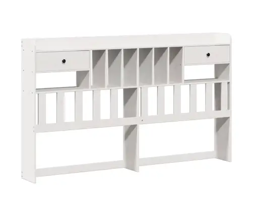 Lova Su Knygų Spinta Be Čiužinio, Balta, 180X200cm Pušis