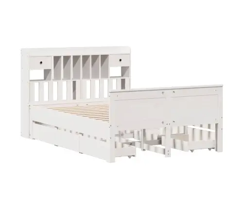 Gulta Ar Grāmatu Plauktu, Bez Matrača, 160X200 Cm, Priedes Koks Vidaxl