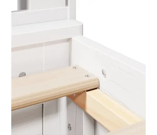 Lova Su Knygų Spinta Be Čiužinio, Balta, 150X200cm Pušis