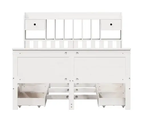 Lova Su Knygų Spinta Be Čiužinio, Balta, 150X200cm Pušis