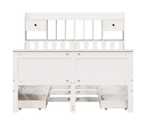 Gulta Ar Grāmatu Plauktu, Bez Matrača, 140X200 Cm, Priedes Koks Vidaxl