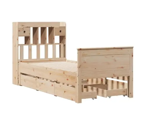 Riiuliga Voodi Ilma Madratsita, 100 X 200 cm Männipuit