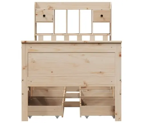 Riiuliga Voodi Ilma Madratsita, 100 X 200 cm Männipuit