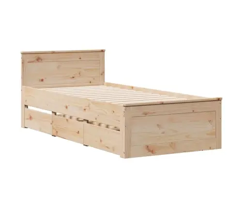 Riiuliga Voodi Ilma Madratsita, 100 X 200 cm Männipuit