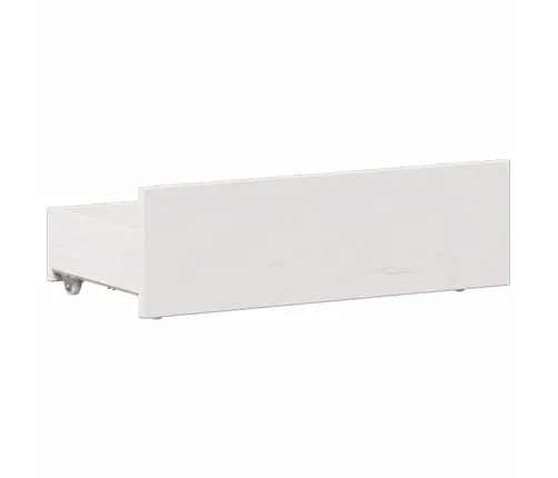 Riiuliga Voodiraam Ilma Madratsita, Valge, 90X200 cm Männipuit