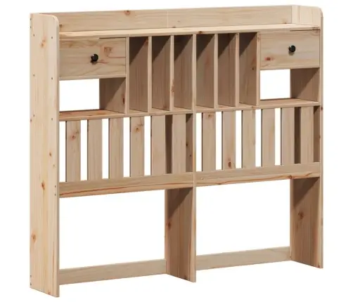 Lova Su Knygų Spinta Be Čiužinio, 135X190cm Pušies Masyvas